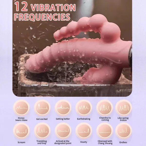 Vibromasseur 3-en-1 LicklIp Rabbit avec Gode, Double Tige et Fonction de Léchage de Langue – Image 2