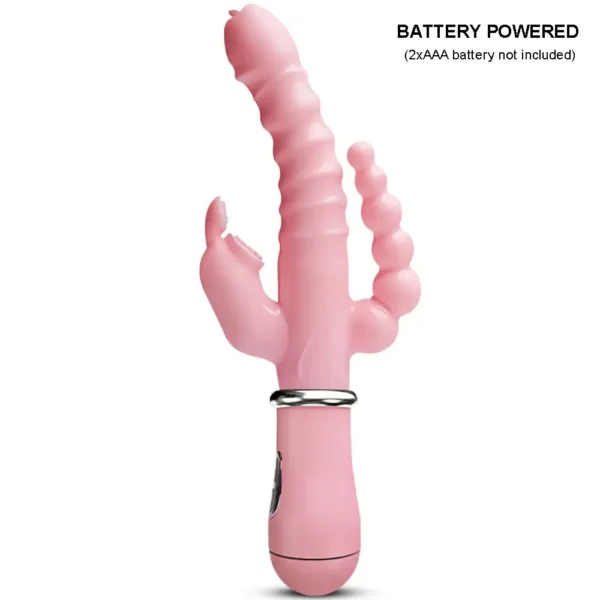 Vibromasseur 3-en-1 LicklIp Rabbit avec Gode, Double Tige et Fonction de Léchage de Langue – Image 9